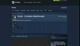 
							         Guide :: Portal - Complete Walkthrough - Steam Community								  
							    