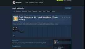 
							         Guide :: Quell Memento: All Level Solutions ... - Steam Community								  
							    