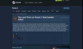 
							         Guide :: Tips and Tricks on Portal 2 Testchamber ... - Steam Community								  
							    