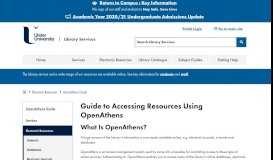 
							         Guide to Accessing Resources Using OpenAthens - Ulster University ...								  
							    