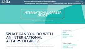 
							         Guide to Careers in International Affairs - APSIA								  
							    