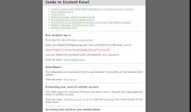 
							         Guide to Student Email								  
							    