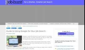 
							         Guide to Using Google for Your Job Search - Job-Hunt.org								  
							    