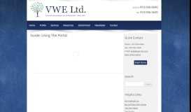 
							         Guide: Using The Portal | VWE, Ltd.								  
							    