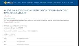 
							         Guidelines for Clinical Application of Laparoscopic Bariatric Surgery ...								  
							    