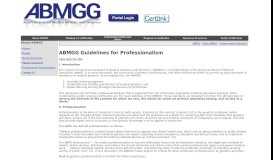 
							         Guidelines for Professionalism | ABMGG								  
							    