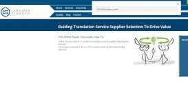 
							         Guiding Translation Service Supplier Selection ... - Language Scientific								  
							    