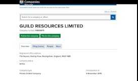 
							         GUILD RESOURCES LIMITED - Overview (free company information ...								  
							    