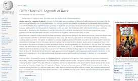 
							         Guitar Hero III: Legends of Rock - Wikipedia								  
							    