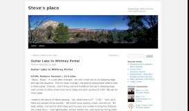 
							         Guitar Lake to Whitney Portal | Steve's place								  
							    