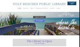 
							         GULF BEACHES PUBLIC LIBRARY - HOME								  
							    