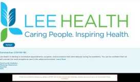 
							         Gulf Coast Medical Center > Facilities > Lee Health								  
							    