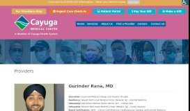 
							         Gurinder Rana, MD | Cayuga Medical Center								  
							    