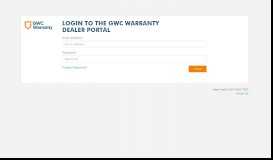 
							         GWC Warranty - Dealer Portal Login								  
							    