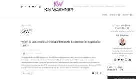 
							         GWT | Kai Waehner								  
							    