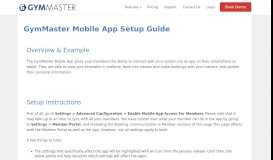 
							         GymMaster Mobile App Setup Guide								  
							    