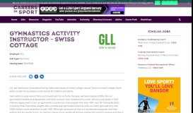 
							         Gymnastics Activity Instructor - Swiss Cottage - Job Advert - Careers in ...								  
							    