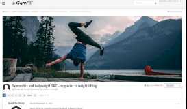 
							         Gymnastics and bodyweight S&C - supperior to weight lifting - Page ...								  
							    