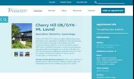 
							         Gynecologist in Mount Laurel New Jersey | Cherry Hill OB/GYN								  
							    