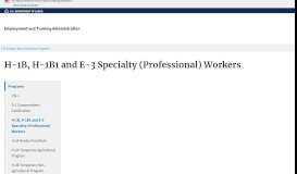 
							         H-1B; H-1B1 and E-3 Specialty (Professional) Workers								  
							    