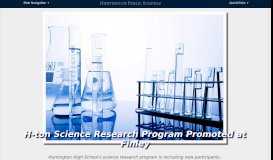 
							         H-ton Science Research Program Promoted at Finley - HUFSD.edu								  
							    