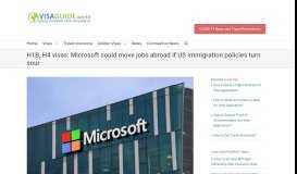 
							         H1B, H4 visas: Microsoft could move jobs abroad if US immigration ...								  
							    