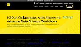 
							         H2O.ai Collaborates with Alteryx to Advance Data Science Workflows ...								  
							    