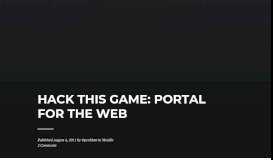 
							         Hack this Game: Portal for the Web – Openmatt.org								  
							    