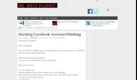 
							         Hacking facebook account:Phishing | Hack Planet								  
							    