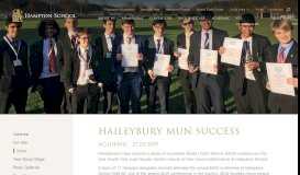 
							         Haileybury MUN Success - Hampton School								  
							    