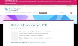
							         Hakon Hakonarson, MD, PhD | Children's Hospital of Philadelphia								  
							    