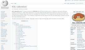 
							         HAL Laboratory - Wikipedia								  
							    