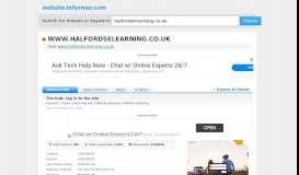 
							         halfordselearning.co.uk at WI. The Hub: Log in to the site								  
							    