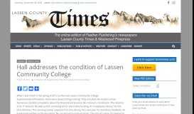 
							         Hall addresses the condition of Lassen Community College - Lassen ...								  
							    