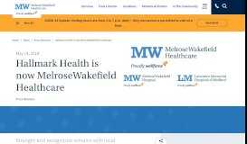 
							         Hallmark Health is now MelroseWakefield Healthcare ...								  
							    