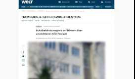 
							         Hamburg: Schulbehörde reagiert auf Hinweis über AfD-Onlineportal ...								  
							    