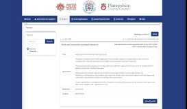 
							         Hampshire County Council Electronic Tendering Site - Tenders - Current								  
							    