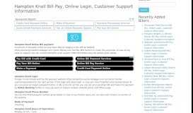 
							         Hampton Knoll Bill Pay, Online Login, Customer Support Information								  
							    