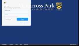 
							         Handcross Park Parent Portal | Login								  
							    