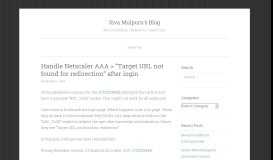 
							         Handle Netscaler AAA > “Target URL not found for redirection ...								  
							    