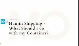 
							         Hanjin Shipping - What Should I do with my Container? | Mills Oakley								  
							    