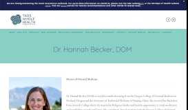 
							         Hannah Becker — Taos Whole Health Integrative Care								  
							    