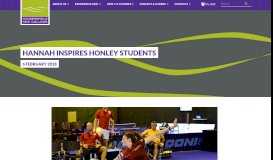 
							         HANNAH INSPIRES HONLEY STUDENTS | Huddersfield New College								  
							    