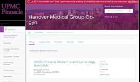 
							         Hanover Medical Group Ob-gyn | Find a Location | UPMC Pinnacle								  
							    