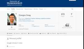 
							         Hanqun Song — University of Huddersfield Research Portal								  
							    