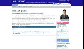 
							         HanSung Kim | VOX, CEPR Policy Portal - Vox EU								  
							    