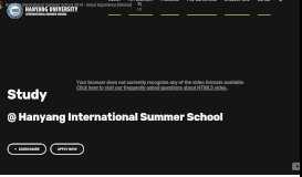 
							         Hanyang International Summer School: Hanyang University								  
							    