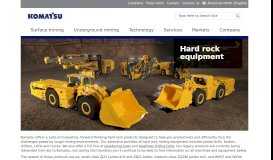 
							         Hard Rock Equipment - Underground Mining | Komatsu Mining Corp.								  
							    