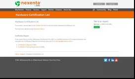 
							         Hardware Certification List | Nexenta								  
							    