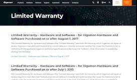 
							         Hardware & Software Warranties | Support | Services | Gigamon								  
							    